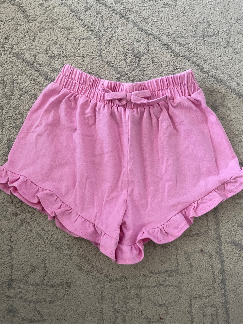 Girls Pink Ruffle Hem Lounge Shorts